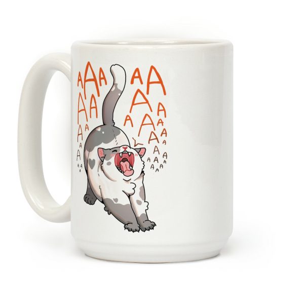 Screaming Yawning Cat Coffee Mug Screaming Yawning Cat Coffee Mug