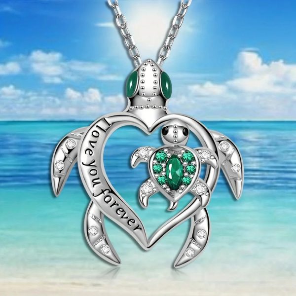 Sea Turtle Love Pendant Necklace Sea Turtle Love Pendant Necklace