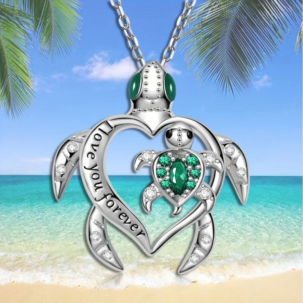 Sea Turtle Love Pendant Necklace Sea Turtle Love Pendant Necklace