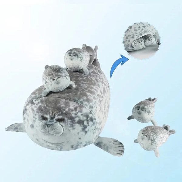 Seal Family Plush Set with Zipper Pouch 40cm