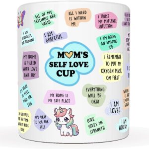 Self Love Inspirational Coffee Mug for Moms, Motivational Gift for Mom Birthday Mother's Day Christmas Gift Idea