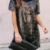 Sequin Short Sleeves Loose Dresses Sequin Short Sleeves Loose Dresses