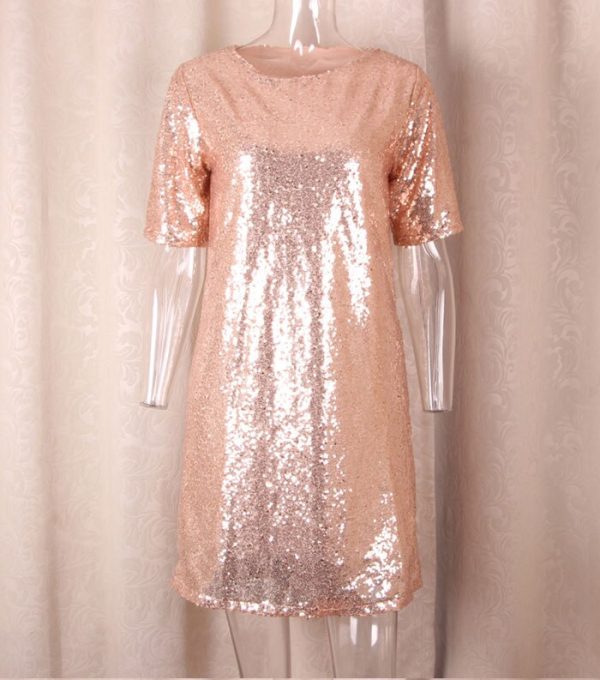 Sequin Short Sleeves Loose Dresses Sequin Short Sleeves Loose Dresses