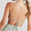 Sequin Sleeveless Lace-up Back Flare Mini Dress Sequin Sleeveless Lace-up Back Flare Mini Dress