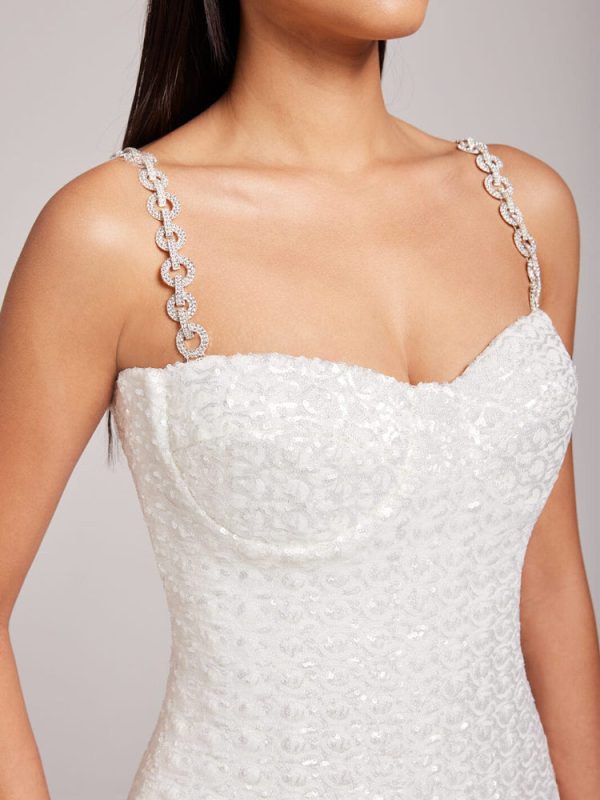 Sequin Diamante Strap Sweetheart Neck Bodycon Midi Dress Sequin Diamante Strap Sweetheart Neck Bodycon Midi Dress