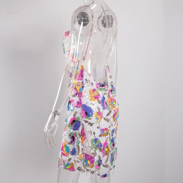Sequined Chain Strap Mini Dress Sequined Chain Strap Mini Dress