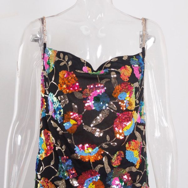 Sequined Chain Strap Mini Dress Sequined Chain Strap Mini Dress