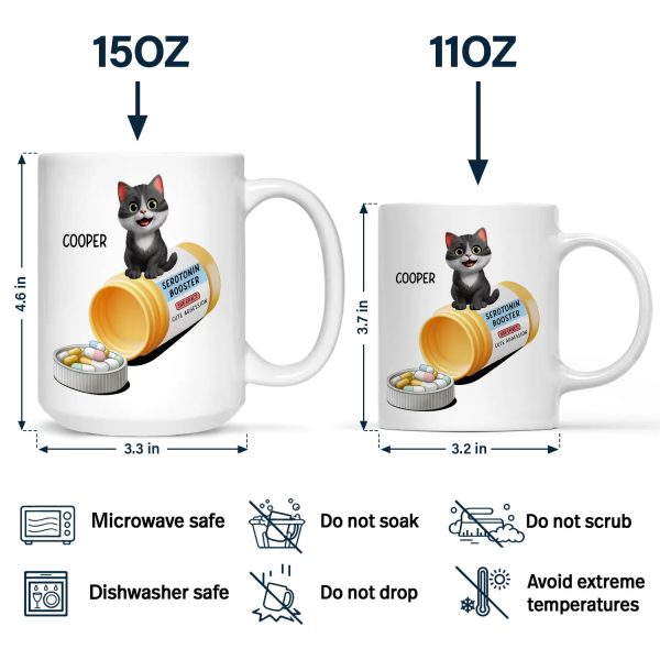 Serotonin Booster Cat Lovers - Personalized Mug Serotonin Booster Cat Lovers - Personalized Mug