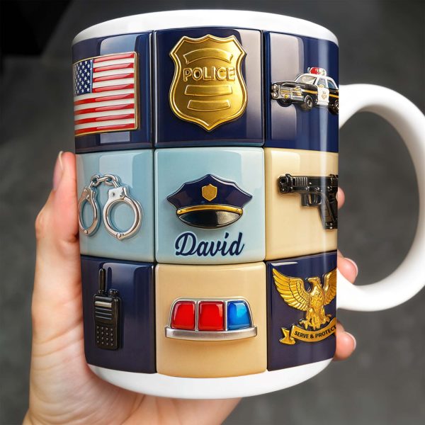 Serve & Protect, American Flag And Police Badge Design - Personalized Custom Coffee Mug - OFC024_MG Serve & Protect, American Flag And Police Badge Design - Personalized Custom Coffee Mug - OFC024_MG