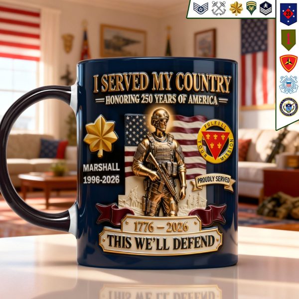 Served My Country - Personalized Accent Mug - Gift For Military, USA 250th Anniversary HH01 Served My Country - Personalized Accent Mug - Gift For Military, USA 250th Anniversary HH01