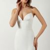 Sexy Deep V High Slit Sleeveless Bandage Cocktail Party Maxi Dress - White Sexy Deep V High Slit Sleeveless Bandage Cocktail Party Maxi Dress - White