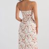 Sexy Eyelash Sweetheart Spaghetti Strap High Split Summer Floral Midi Sundress - Red Sexy Eyelash Sweetheart Spaghetti Strap High Split Summer Floral Midi Sundress - Red