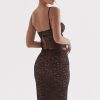Sexy Scalloped Floral Lace Bra Top Midi Skirt Two Piece Dress - Black Sexy Scalloped Floral Lace Bra Top Midi Skirt Two Piece Dress - Black