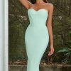 Sexy Sweetheart Bodycon Strapless Bandage Cocktail Midi Dress - Mint Green Sexy Sweetheart Bodycon Strapless Bandage Cocktail Midi Dress - Mint Green