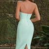 Sexy Sweetheart Bodycon Strapless Bandage Cocktail Midi Dress - Mint Green Sexy Sweetheart Bodycon Strapless Bandage Cocktail Midi Dress - Mint Green