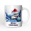 Shark with Santa Hat Personalized Mug, Festive Christmas Gift With Custom Name and Date Shark with Santa Hat Personalized Mug, Festive Christmas Gift With Custom Name and Date