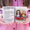 She's A Crochetniac - Personalized White Mug She's A Crochetniac - Personalized White Mug