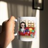 She's A Crochetniac - Personalized White Mug She's A Crochetniac - Personalized White Mug