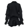 Shirt Lose Long Sleeve Frill Micro Mini Dress