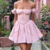 Short Puff Sleeve Corset Mini Dress Short Puff Sleeve Corset Mini Dress