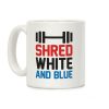 Shred White And Blue Coffee Mug Shred White And Blue Coffee Mug