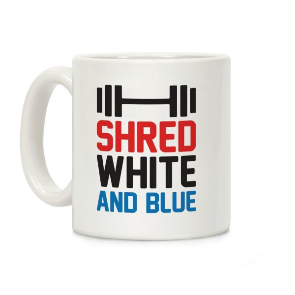 Shred White And Blue Coffee Mug Shred White And Blue Coffee Mug
