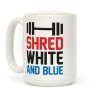 Shred White And Blue Coffee Mug Shred White And Blue Coffee Mug