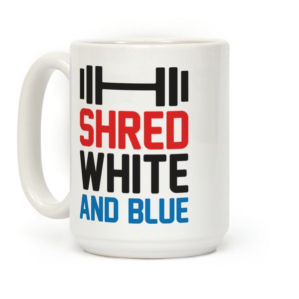 Shred White And Blue Coffee Mug Shred White And Blue Coffee Mug