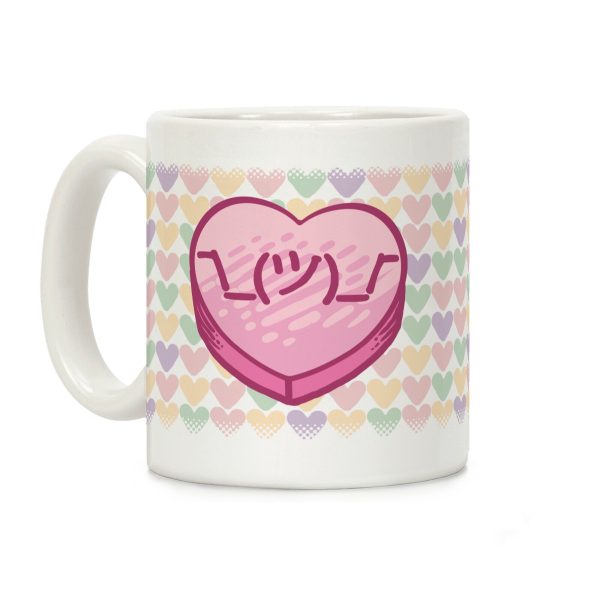 Shrug Emoticon Conversation Heart Coffee Mug Shrug Emoticon Conversation Heart Coffee Mug