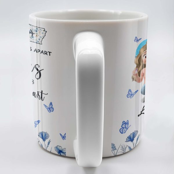 Side By Side Or Miles Apart, Besties Are Always Connected By Heart, Butterflies and Flowers - Personalized Custom Coffee Mug - BST168_MG Side By Side Or Miles Apart, Besties Are Always Connected By Heart, Butterflies and Flowers - Personalized Custom Coffee Mug - BST168_MG