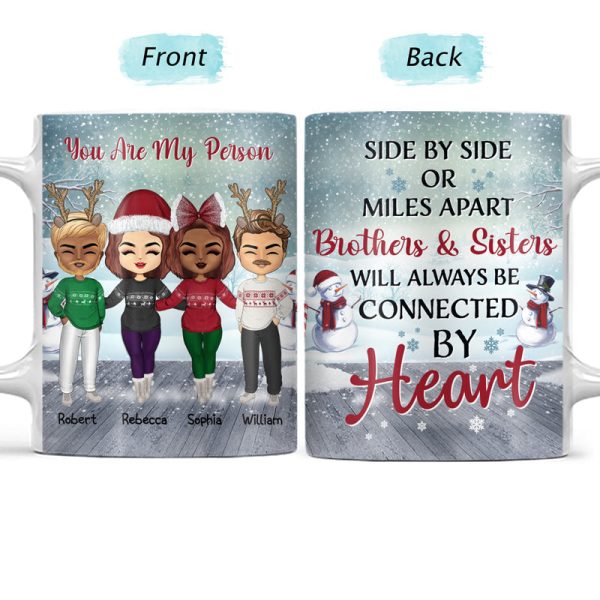 Side By Side Or Miles Apart Sisters And Brothers, Best Friends - Christmas Gift - Personalized Custom White Edge-to-Edge Mug Side By Side Or Miles Apart Sisters And Brothers, Best Friends - Christmas Gift - Personalized Custom White Edge-to-Edge Mug