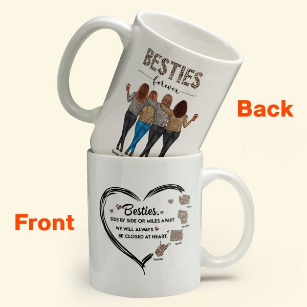 Side By Side Or Miles Apart Sisters Forever - Personalized Mug- Birthday Gift For Sisters, Sistas, Besties, BFF, Friends Side By Side Or Miles Apart Sisters Forever - Personalized Mug- Birthday Gift For Sisters, Sistas, Besties, BFF, Friends
