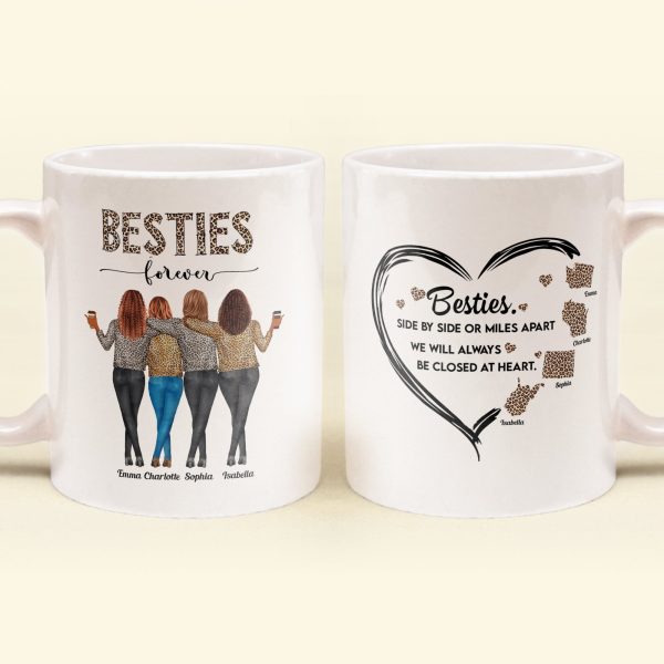 Side By Side Or Miles Apart Sisters Forever - Personalized Mug- Birthday Gift For Sisters, Sistas, Besties, BFF, Friends Side By Side Or Miles Apart Sisters Forever - Personalized Mug- Birthday Gift For Sisters, Sistas, Besties, BFF, Friends