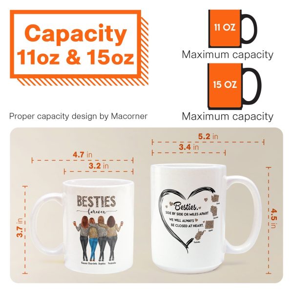 Side By Side Or Miles Apart Sisters Forever - Personalized Mug- Birthday Gift For Sisters, Sistas, Besties, BFF, Friends Side By Side Or Miles Apart Sisters Forever - Personalized Mug- Birthday Gift For Sisters, Sistas, Besties, BFF, Friends