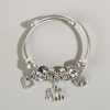 Silver Elephant and Heart Tree Charm Cuff Bracelet for Women Silver Elephant and Heart Tree Charm Cuff Bracelet for Women