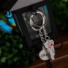 Silver Plated Couple Heart Keychain Set Silver Plated Couple Heart Keychain Set