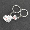 Silver Plated Couple Heart Keychain Set Silver Plated Couple Heart Keychain Set