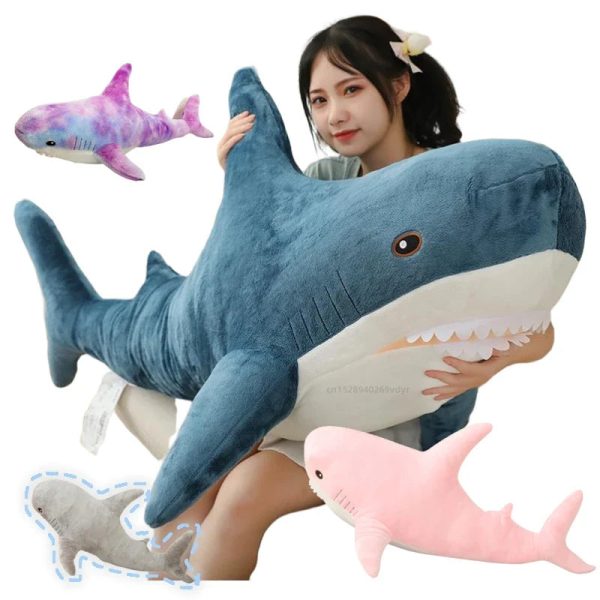 Simulated Shark Plush Toy - Super Soft Cartoon Pillow for Kids' Decor