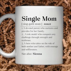 Single Mom Dictionary Definition Coffee Mug Inspirational Gift for Single Mom