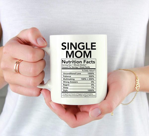 Single Mom Nutritional Facts Coffee Mug Funny Gift for Single Mom Single Mom Nutritional Facts Coffee Mug Funny Gift for Single Mom