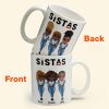 Sistas - Personalized Mug - Birthday Gift For Bestie, Best Friend, BFF, Sista, Colleague - Denim Chibi Girl