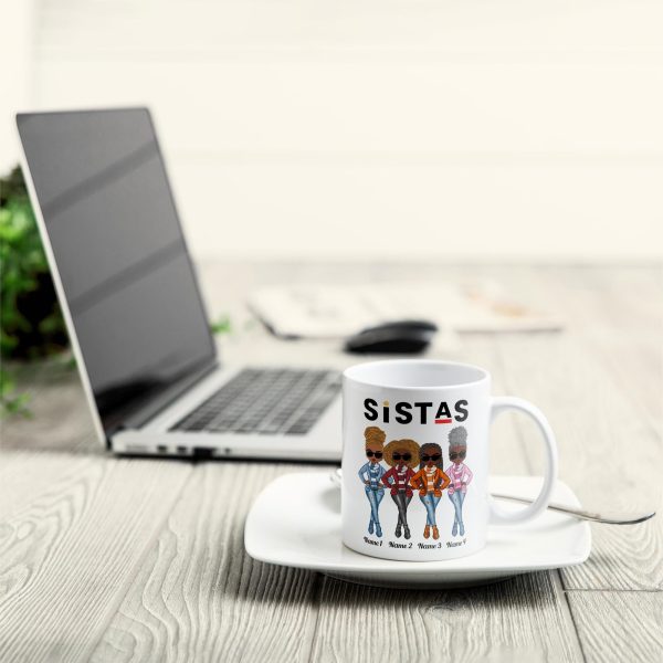 Sistas Not Sisters By Blood But Sisters By Heart - Personalized Mug - Birthday & Christmas Gift For Sista, Sister, Soul Sister, Best Friend, BFF, Bestie, Friend Sistas Not Sisters By Blood But Sisters By Heart - Personalized Mug - Birthday & Christmas Gift For Sista, Sister, Soul Sister, Best Friend, BFF, Bestie, Friend