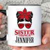 Sister Things Messy Bun Retro Personalized Mug, Red Bandana Glasses Family Matching Gift with Custom Name Sister Things Messy Bun Retro Personalized Mug, Red Bandana Glasses Family Matching Gift with Custom Name