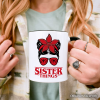 Sister Things Messy Bun Retro Personalized Mug, Red Bandana Glasses Family Matching Gift with Custom Name Sister Things Messy Bun Retro Personalized Mug, Red Bandana Glasses Family Matching Gift with Custom Name