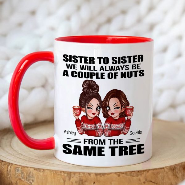 Sister To Sister Personalized Mug, Christmas Gift Sister To Sister Personalized Mug, Christmas Gift