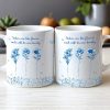 Sisterhood Mug with Names and Flowers Personalized Floral Gift for Sister or Best Friend