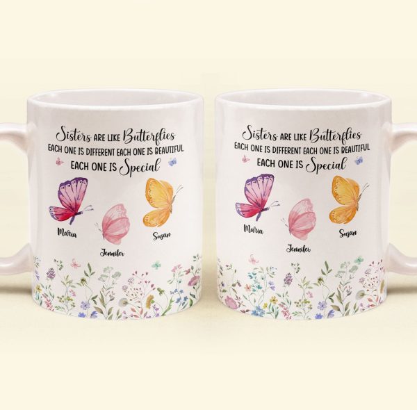 Sisters Are Like Butterflies - Personalized Mug Sisters Are Like Butterflies - Personalized Mug