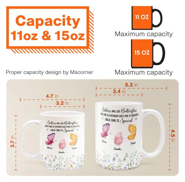 Sisters Are Like Butterflies - Personalized Mug Sisters Are Like Butterflies - Personalized Mug