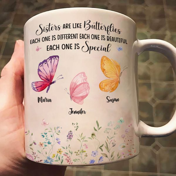 Sisters Are Like Butterflies - Personalized Mug Sisters Are Like Butterflies - Personalized Mug