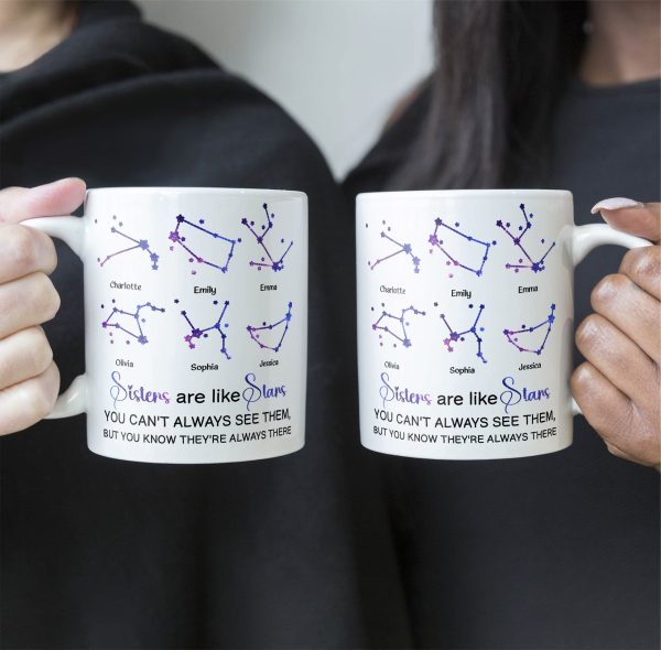 Sisters Are Like Stars - Personalized Mug Sisters Are Like Stars - Personalized Mug